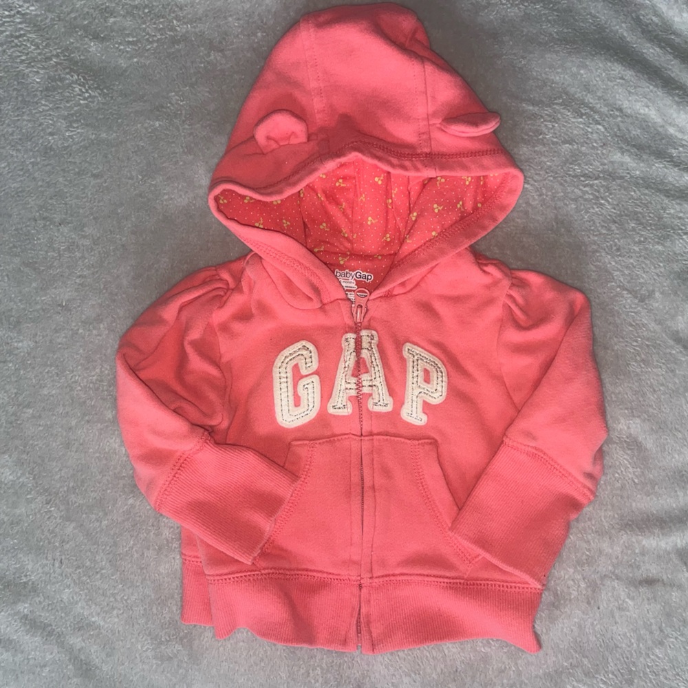 2/$12 Gap bear pink zip up